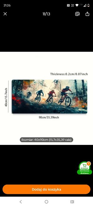 Podkładka na biurko z motywem roweru