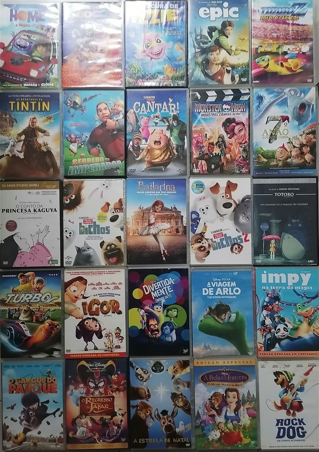 Lote 364 DVD's originais  (LOTE 41) animação: Disney/Pixar/DreamWorks