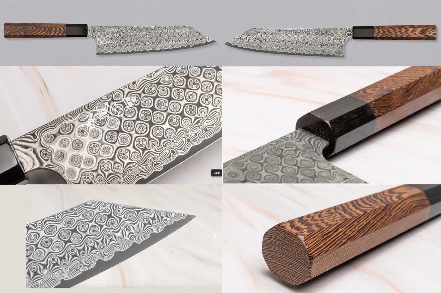 Nóż kuchenny Nigara Kiritsuke SG2 Damascus 210mm (8.3") Nóż Japoński