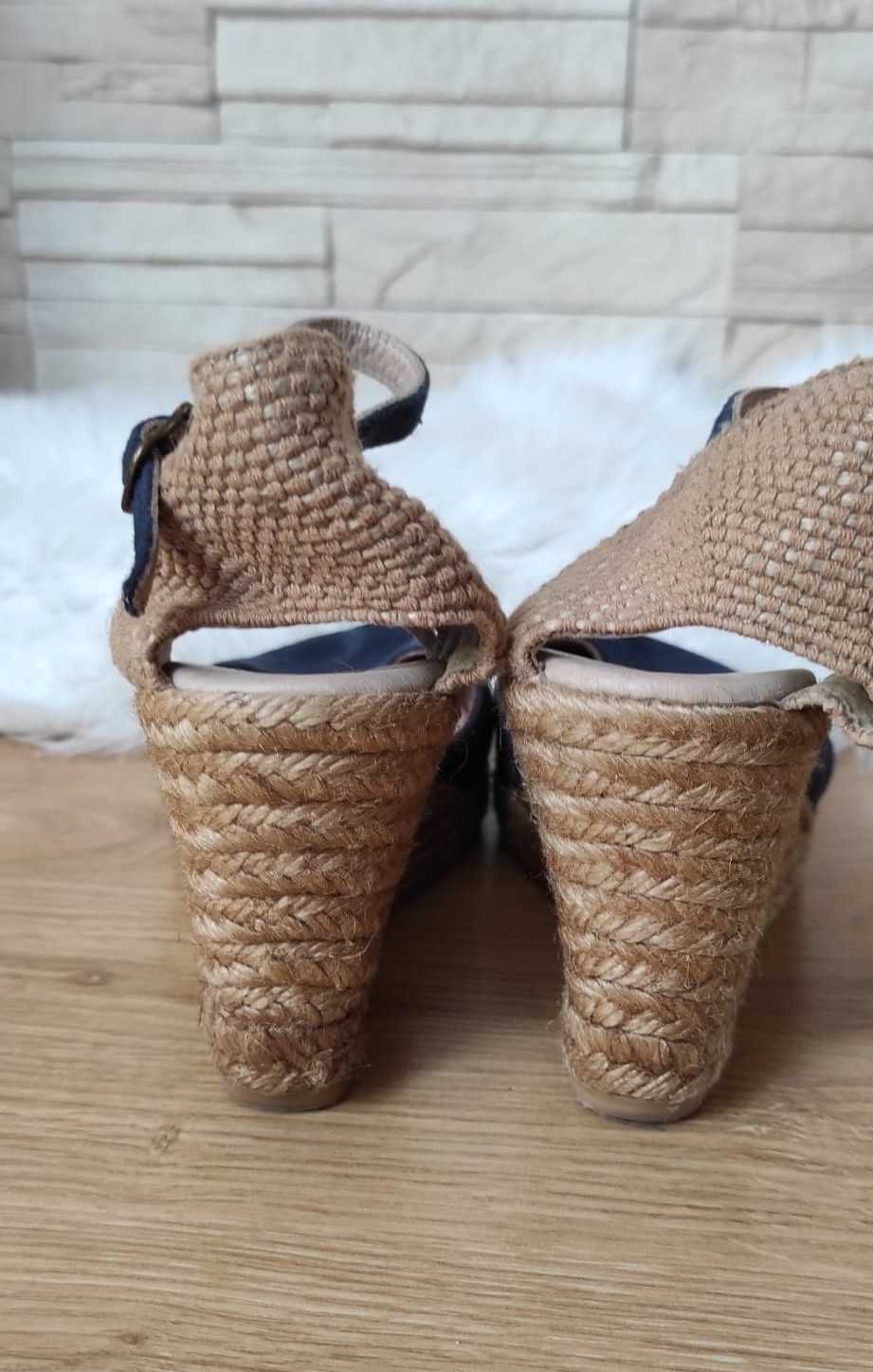 Hiszpańskie espadryle na koturnie handmade