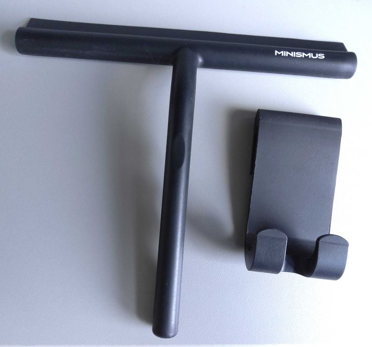 Minismus Ściągaczka prysznicowa z hakiem do zawieszania 21 cm czarna