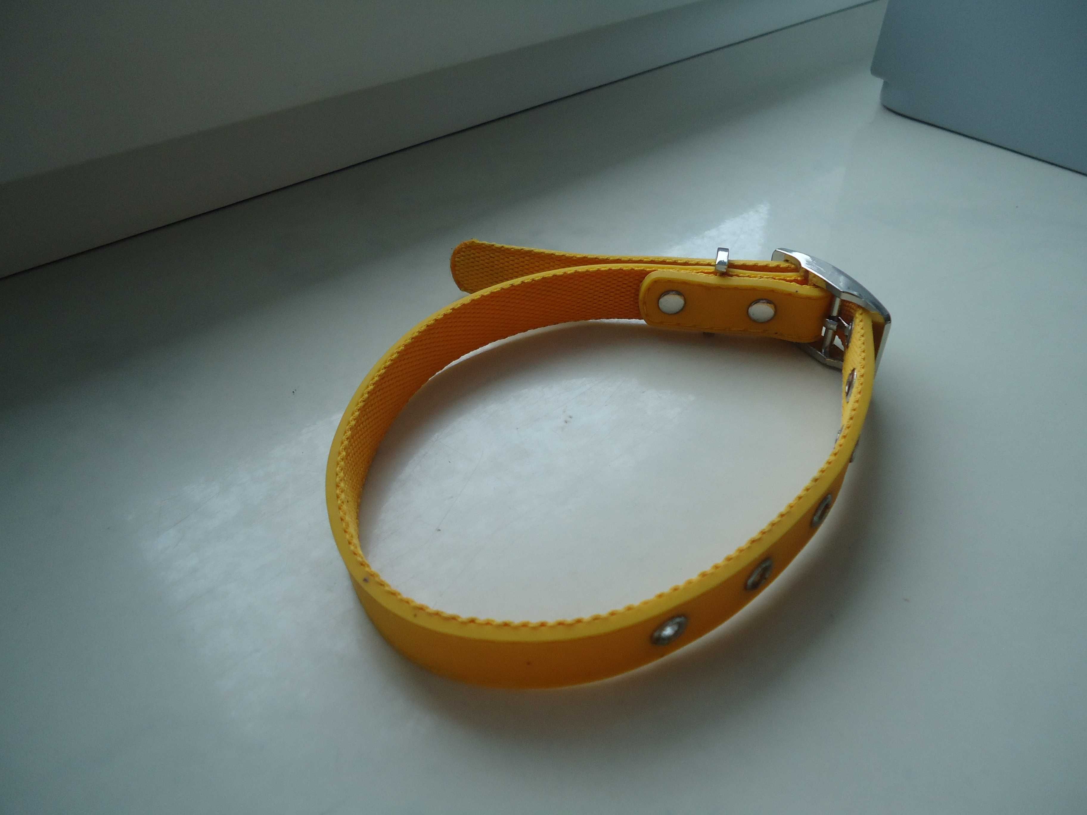 Żółta obroża dla psa 46cm nowa