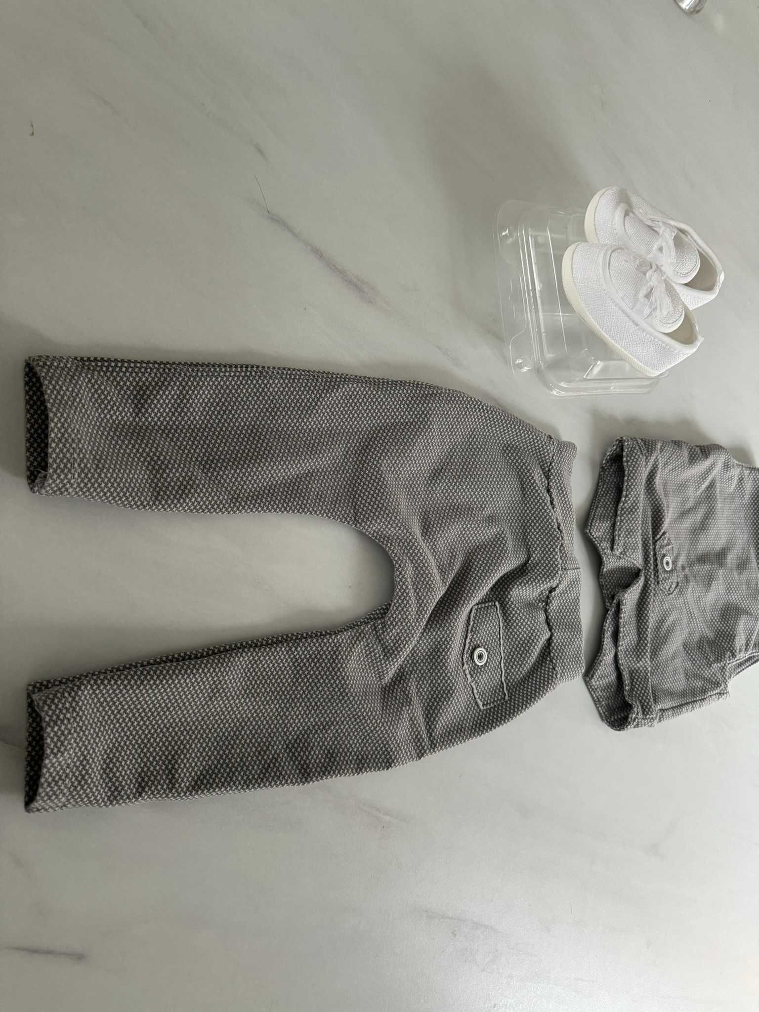 Zestaw do chrztu, komplet do chrztu, buty, garnitur, rozmiar 80