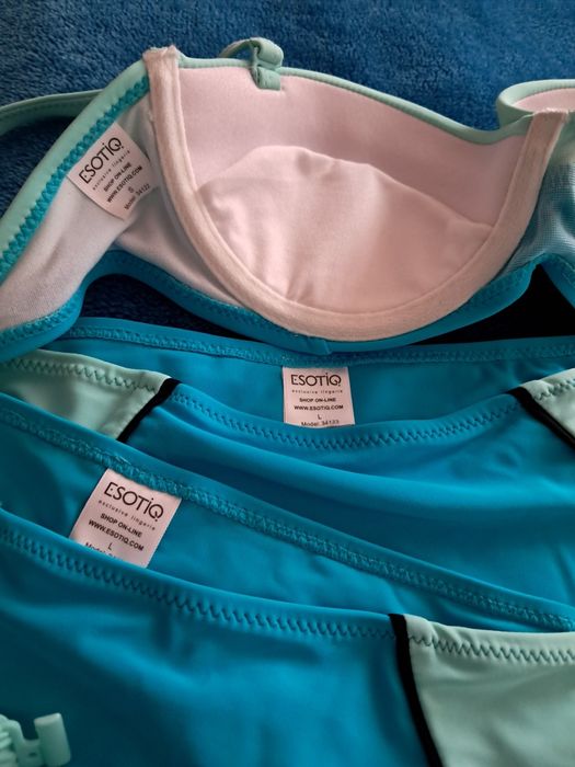Strój dwuczęściowy turkus r.S+2szt figi r.L"Esotiq "Nowe.