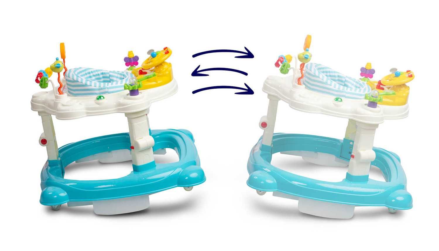 Chodzik kołyska skoczek 3w1 CARETERO HIPHOP light blue TOYZ-2048
