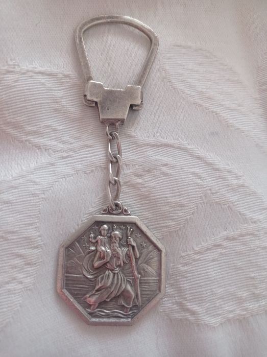 Porta chaves S.Cristovão em prata