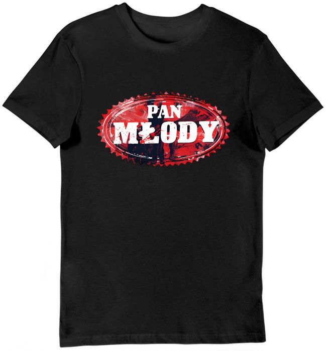 Koszulka męska kawalerki napis pan młody czarna XL