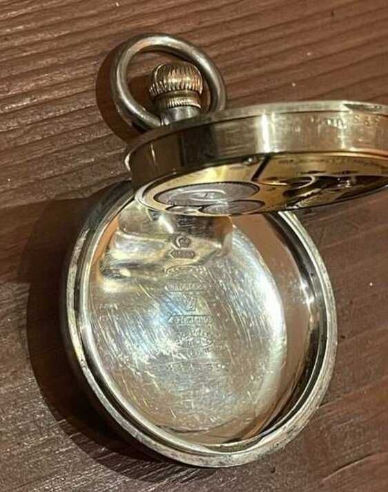 Карманные часы в серебряном корпусе ELGIN Три лошади