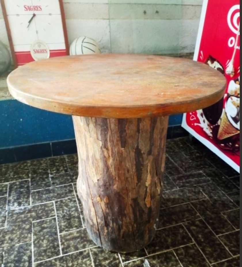 Mesa tronco madeira