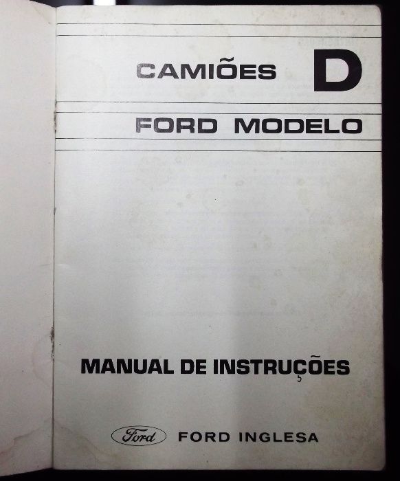 Ford Camiões modelo D - Manual de instruções