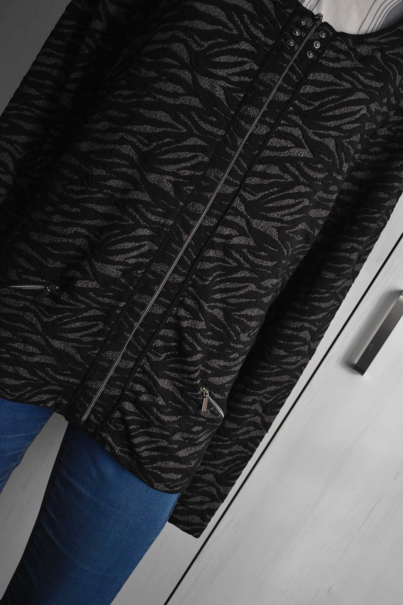 Marynarka żakiet blazer 42 XL XXL zasuwana elegancka kardigan sweter