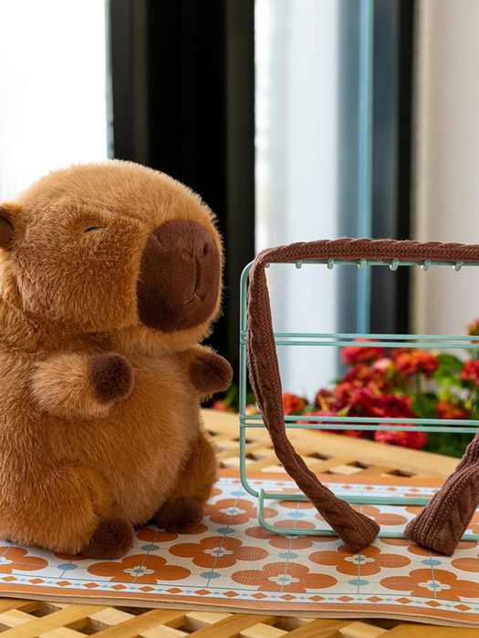 М'яка іграшка Капібара у шарфі 28см, Іграшка тренд Капібара