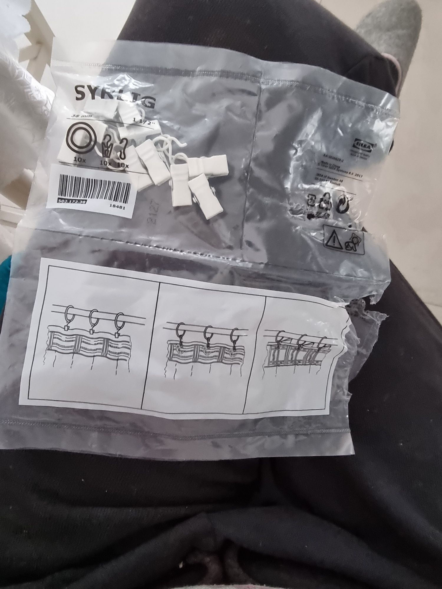 Metalowe zabki Ikea Syrlig białe 180 szt