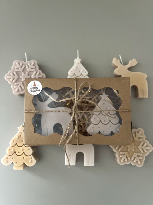 Новорічні подарункові набори свічки ручної роботи