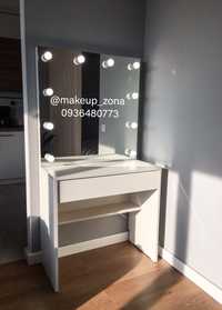 Гримерное зеркало стол для макияжа визажиста с подсветкой 90 см
