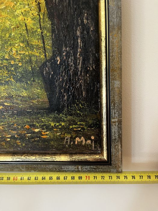 Obraz „Jesień w parku” olejny na płótnie w drewnianej ramie