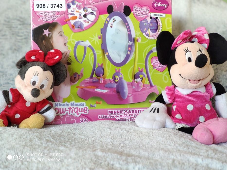 Toaletka Minnie Mouse Bow-tique- duży zestaw+2 maskotki Minnie