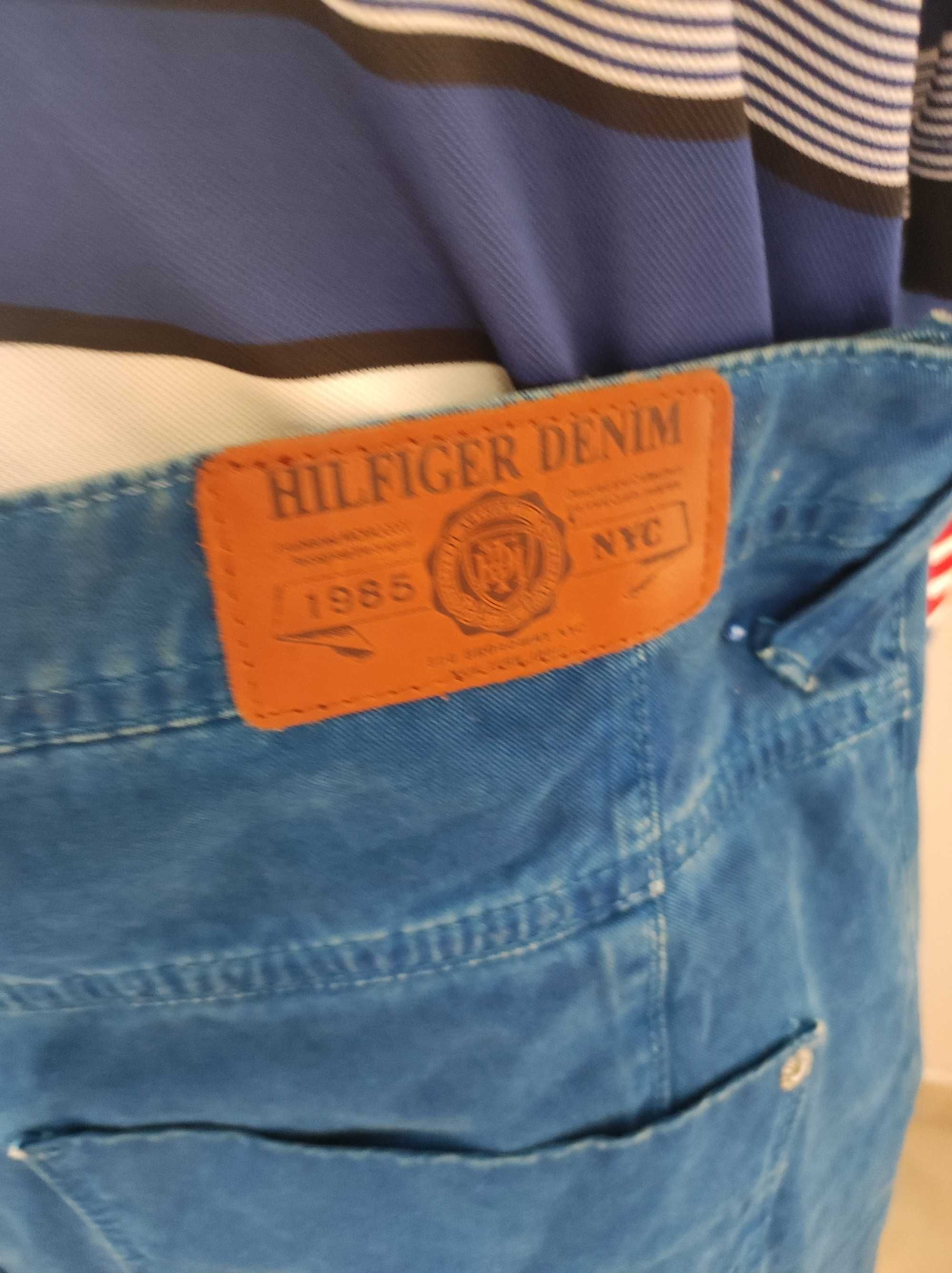 Chinosy męskie Tommy Hilfiger Jeans 31/34 niebieskie, OKAZJA