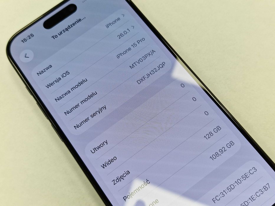 Iphone 15 PRO 128GB/ Blue Titanium/ 87%/ Grade A-/ + ładowarka