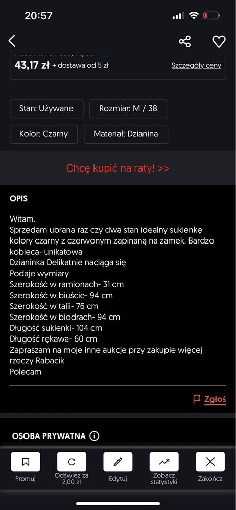 Sukienka na zamek mała czarna + gratis