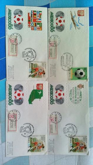 mexico 86 - 4 nowe okolicznościowe koperty ze znaczkami