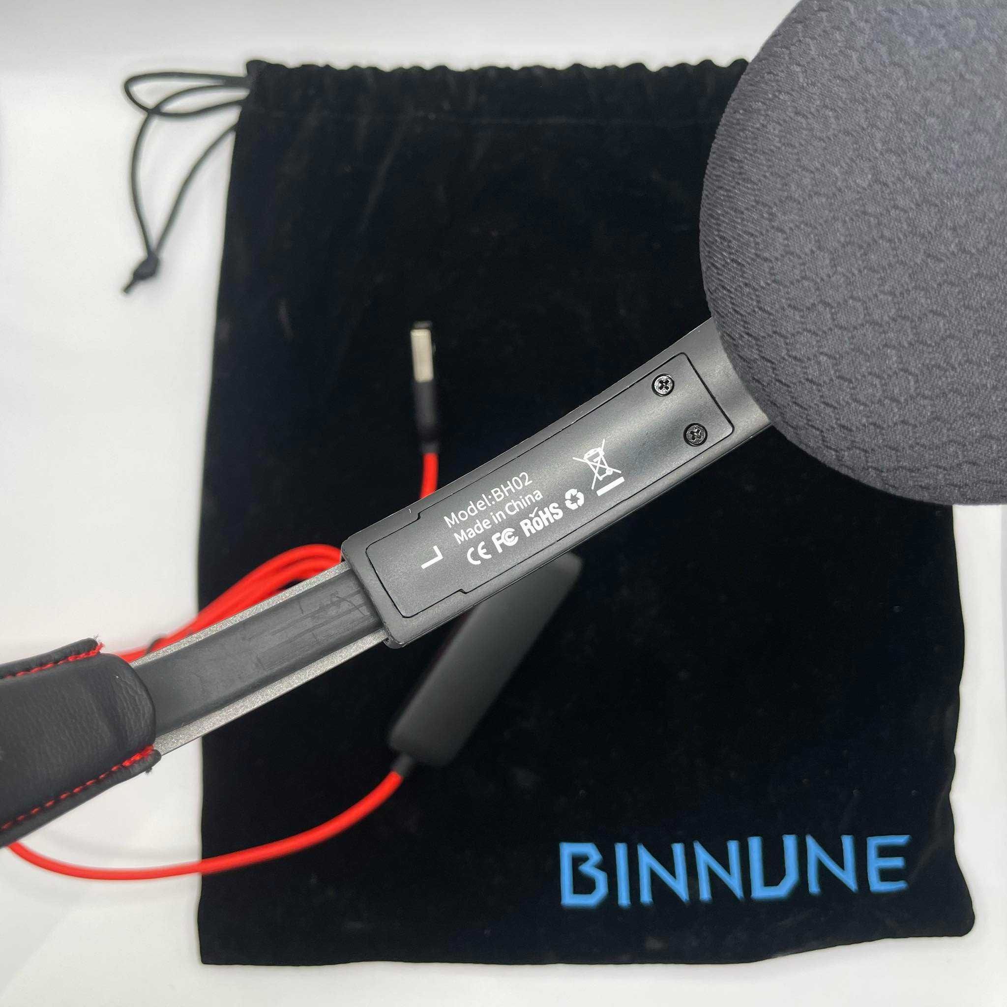 BINNUNE Zestaw słuchawkowy przewodowy z mikrofonem USB (8.2)