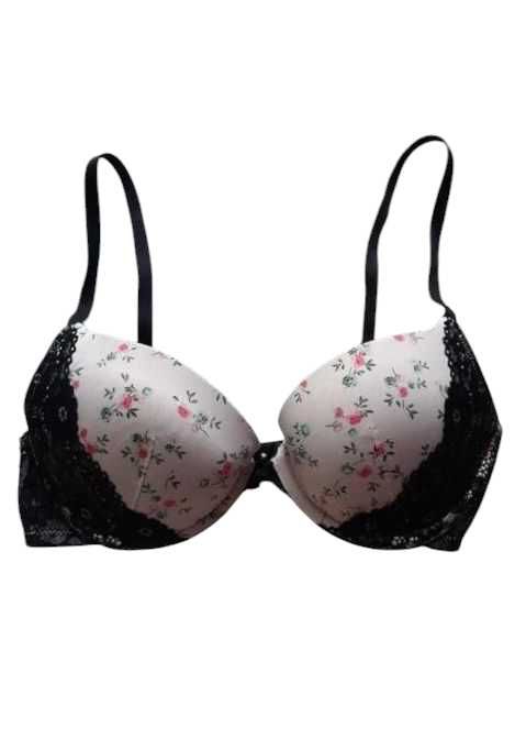 Stanik biustonosz push up 70C H&M wzór kwiatki bielizna damska