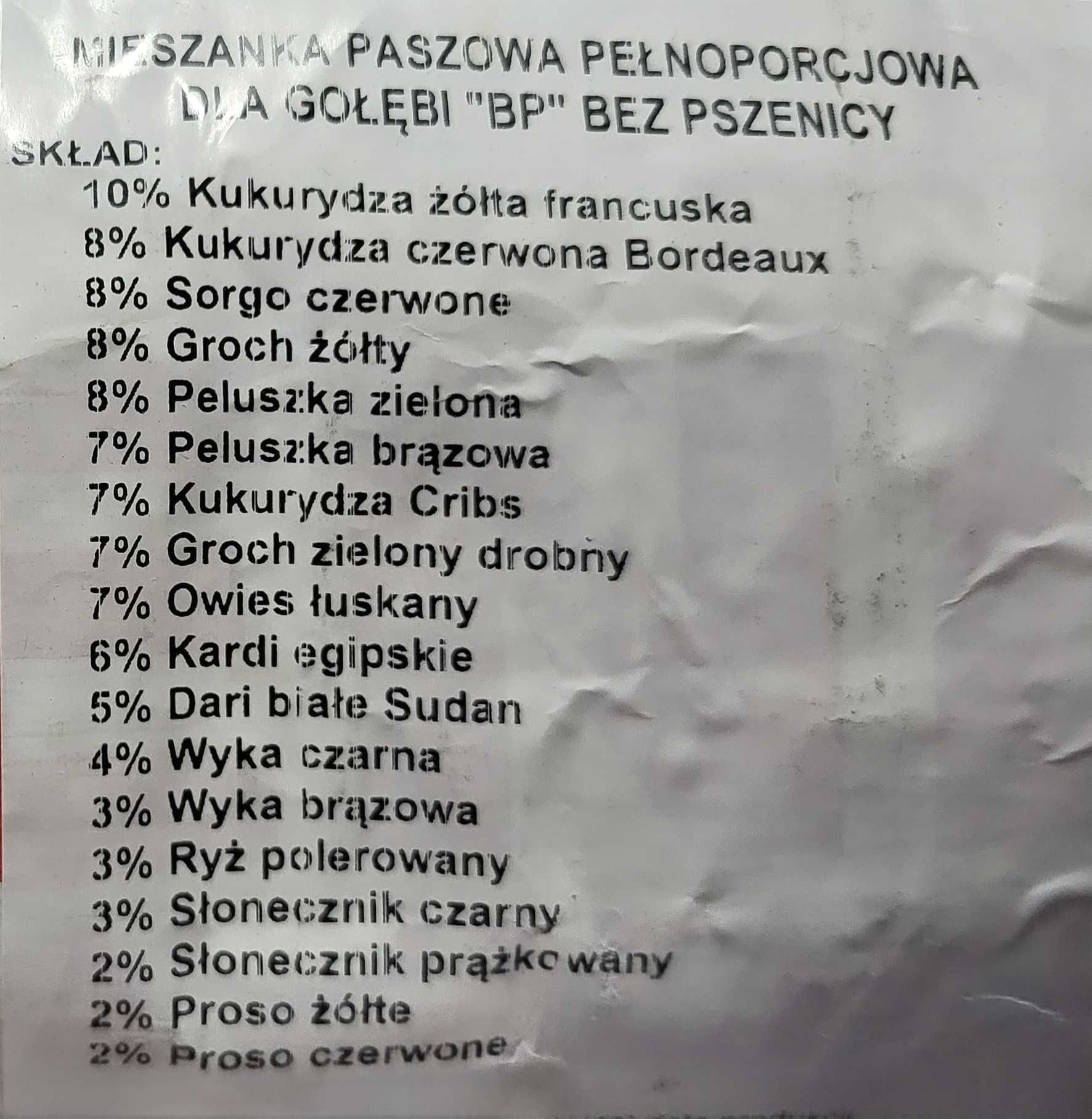 Pasze ziarno dla gołębi