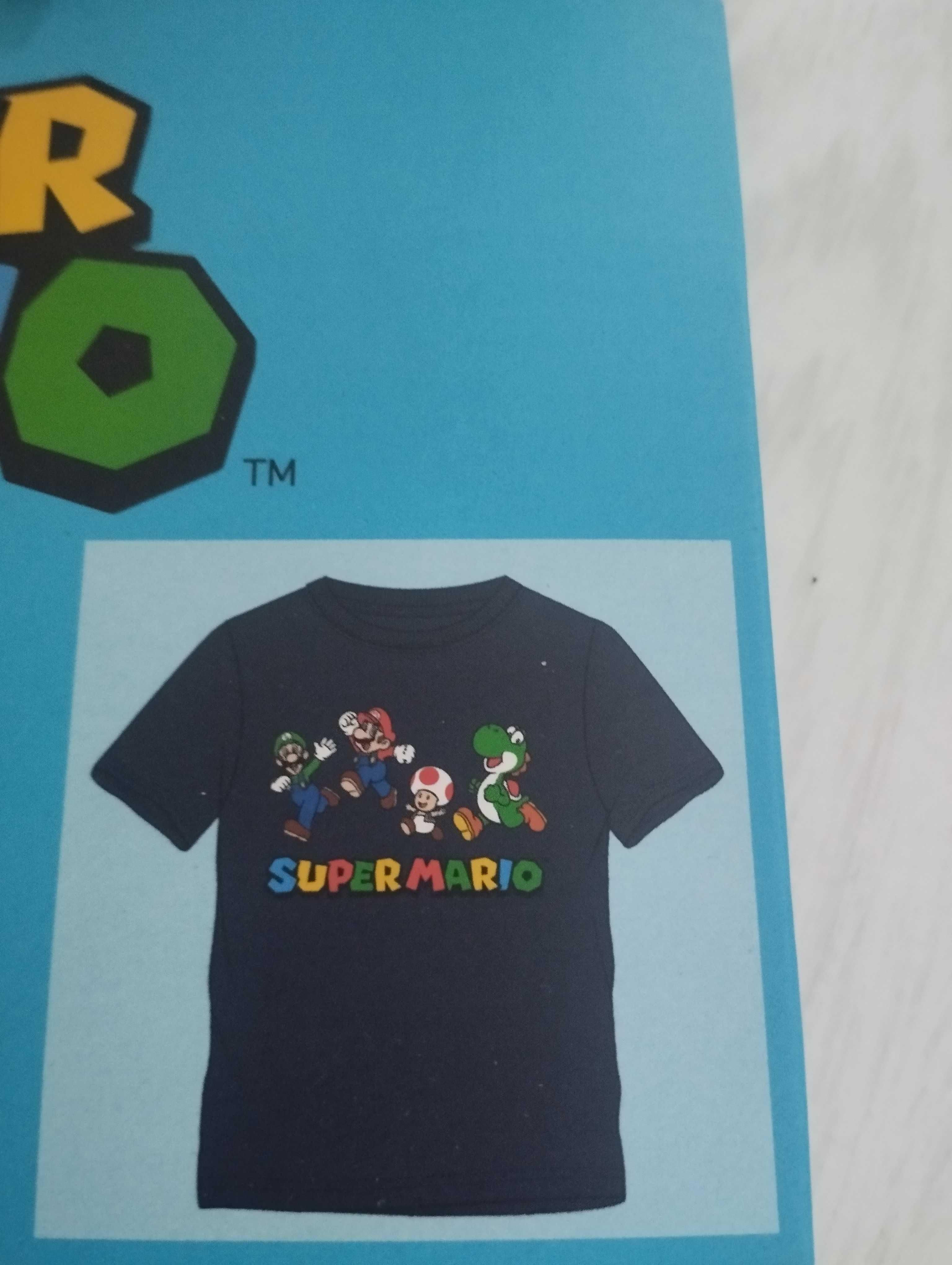 Super Mario Bros t-shirt granatowy r. 146