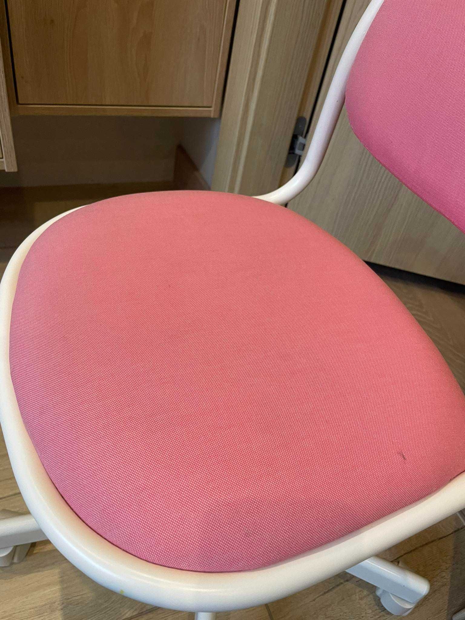 Dziecięce krzesło biurowe, biały/różowy IKEA