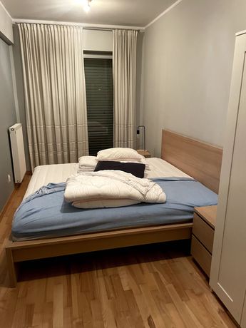 Łóżko MALM szafki nocne materac 180x200 sypialnia komplet
