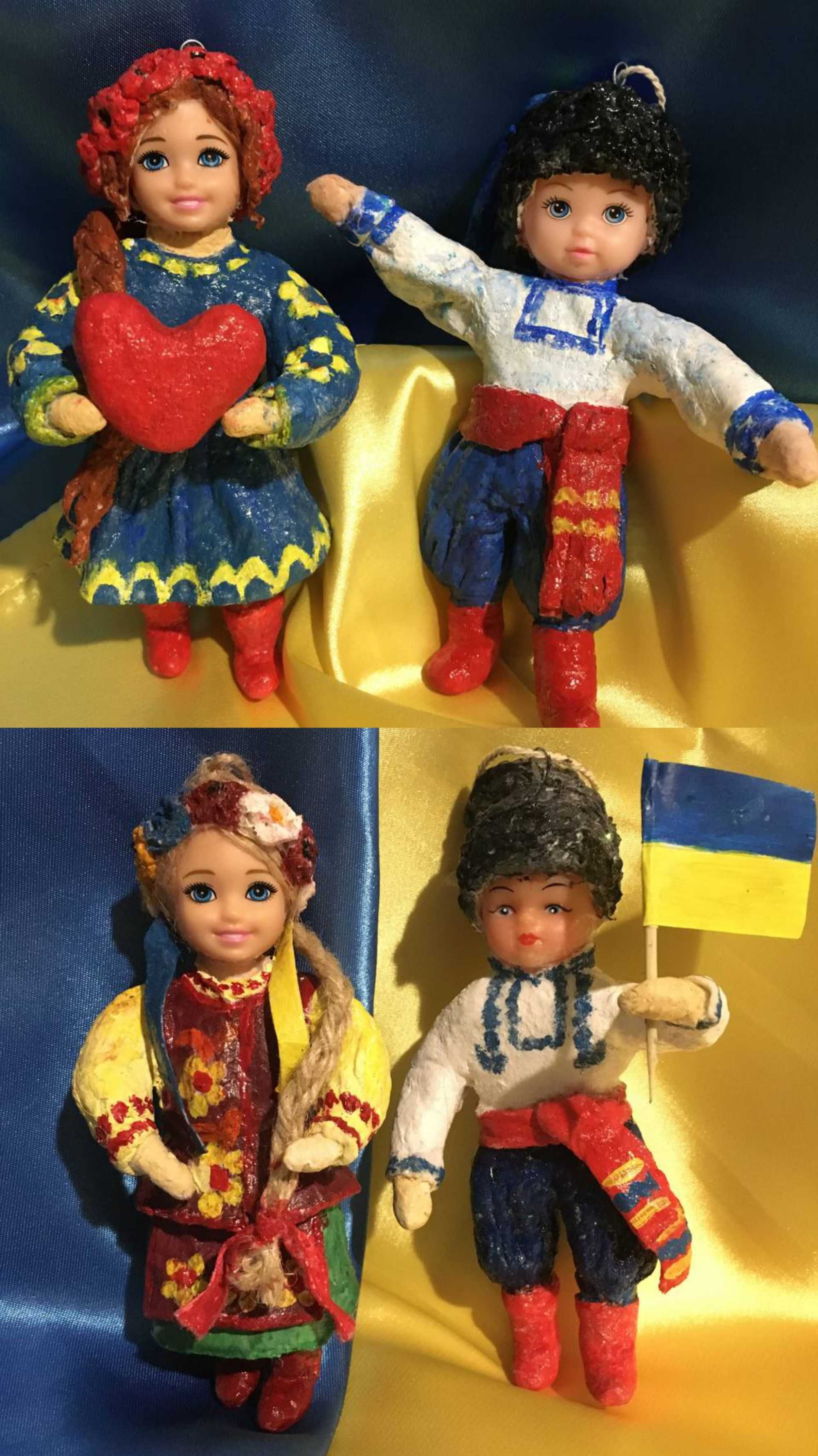 Ватна іграшка україночка з маками дівчина з серцем сувенір handmade