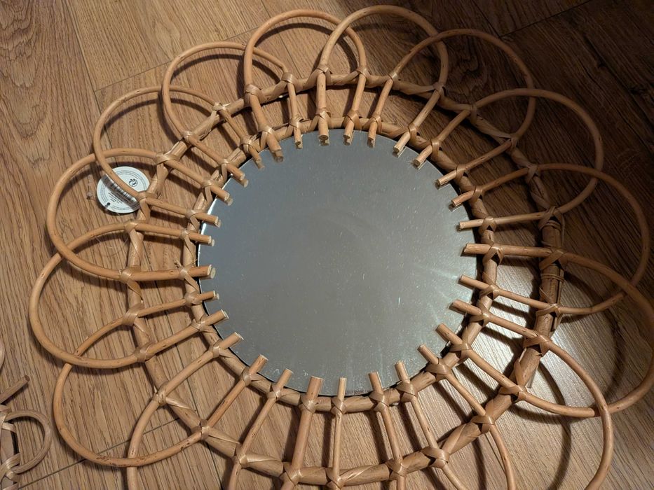 Rezerwacja Lustro lustra lusterko dekoracja lusterka Boho wiklina wikl