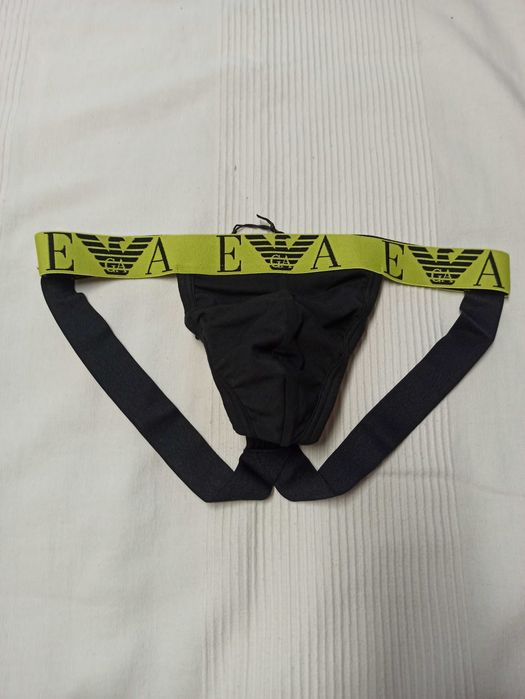 Czarne jockstrapy Emporio Armani rozm M bielizna męska jockstrap sport