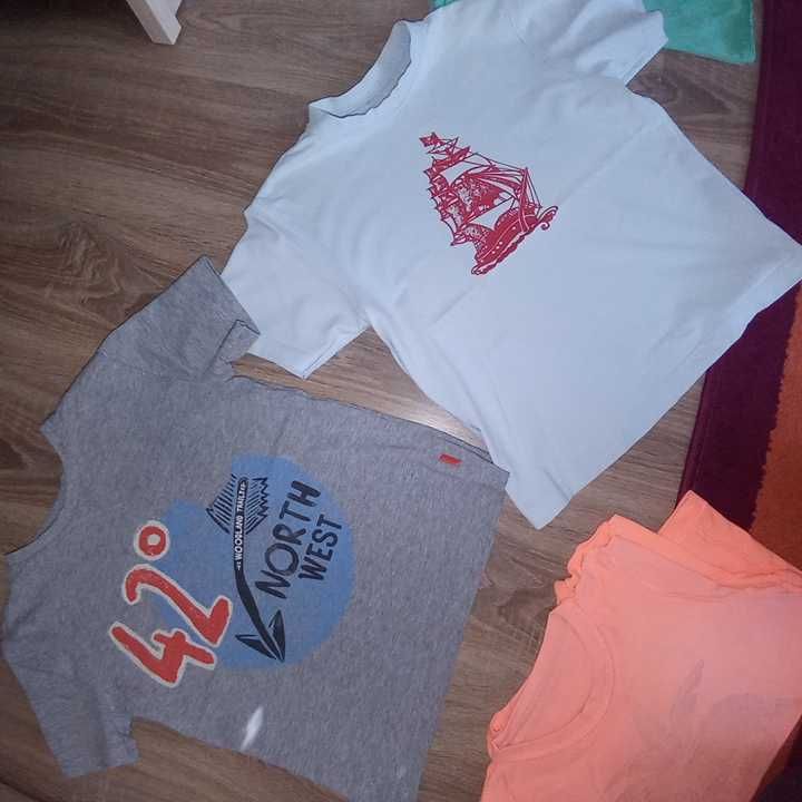 19x t-shirt,bluzki,bluzka krótki rękaw r.128 bliźniaki