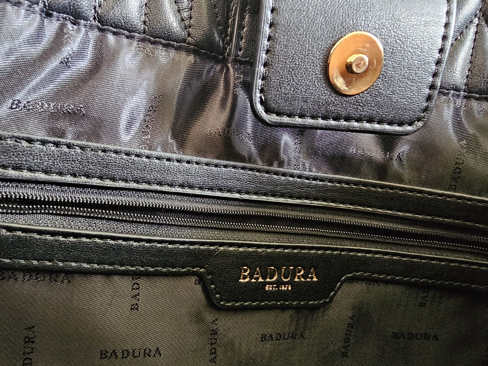 Torebka pikowana Badura shopper czarna
