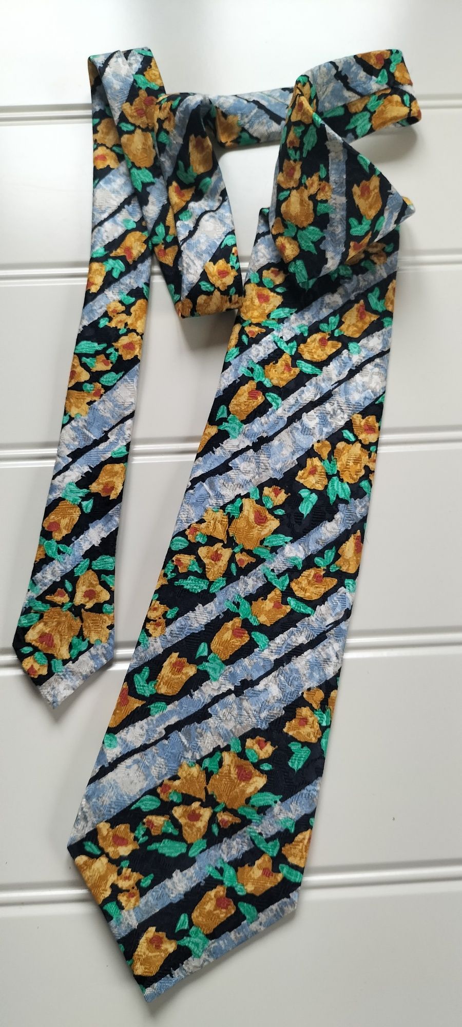 Vintage silk tie Alpi jedwabny ekskluzywny szeroki krawat jedwab