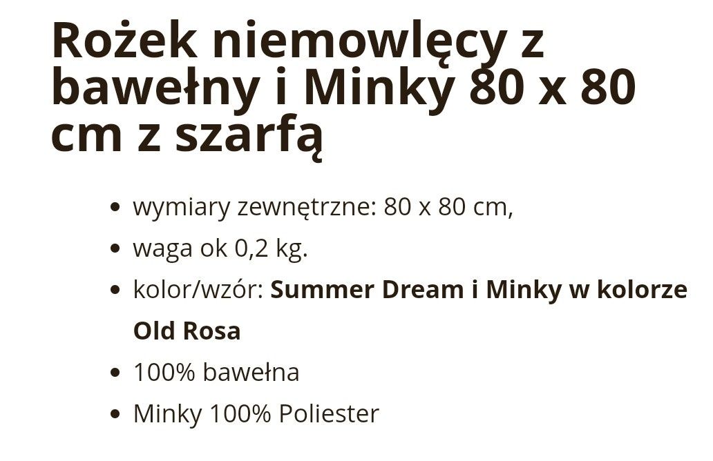 NOWY Rożek niemowlęcy różowy