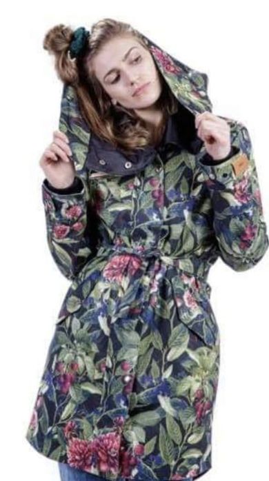 DZIEŃDOBRY sztormiak M Wiśnie Cherry parka z kapturem cordura UNIKAT