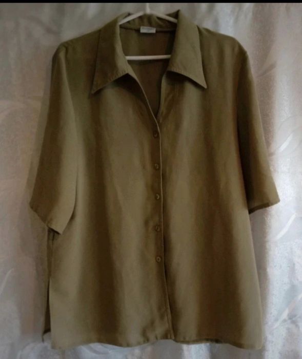 Bluzka damska koszulowa rozmiar 3 XL 46 zielona stan bardzo dobry