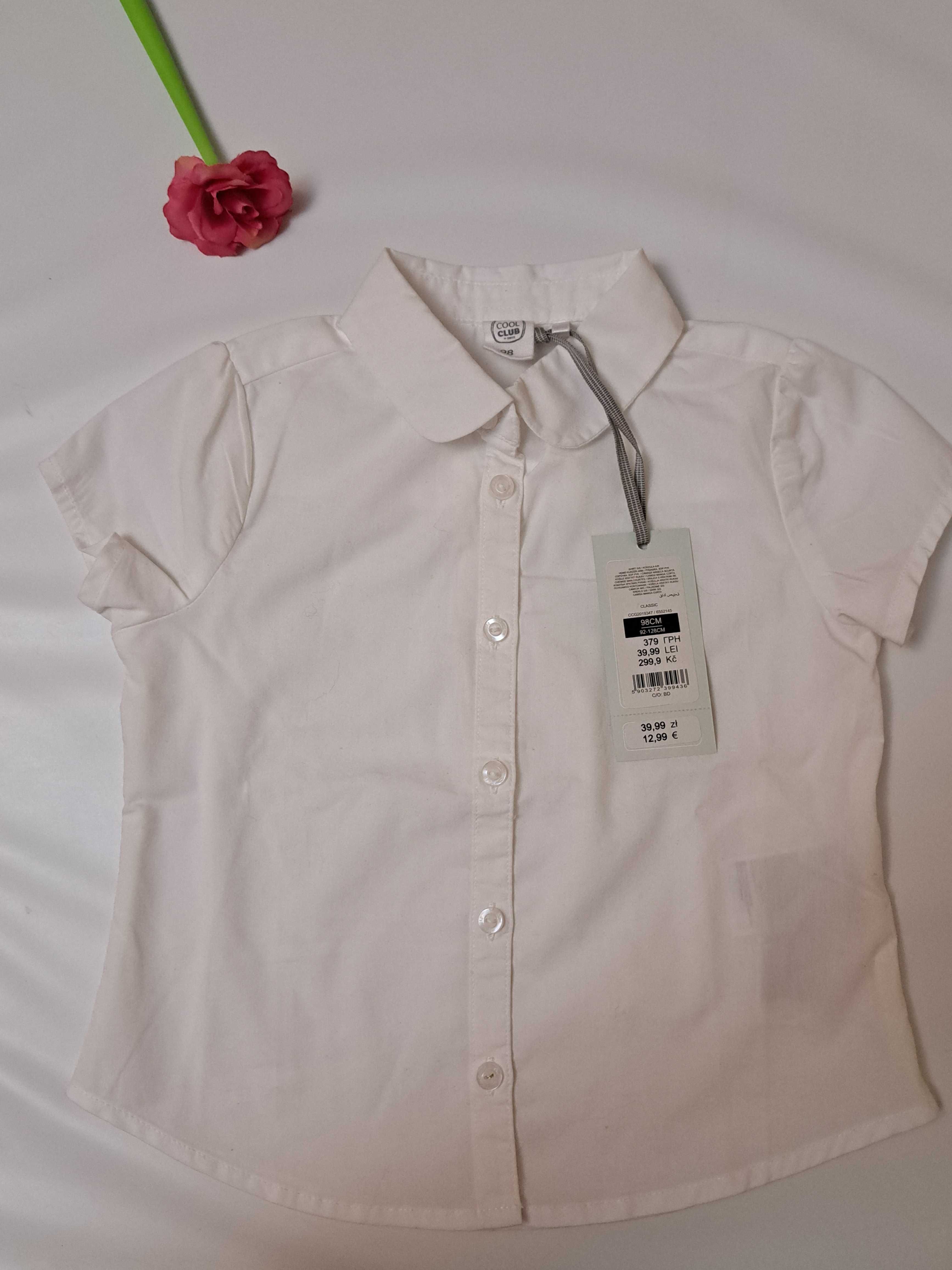 Нова біла сорочка блузка рубашка на дівчинку TM Cool Club