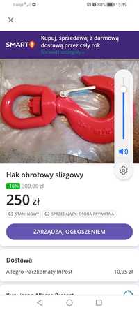 Hak obrotowy slizgowy (Nowy)