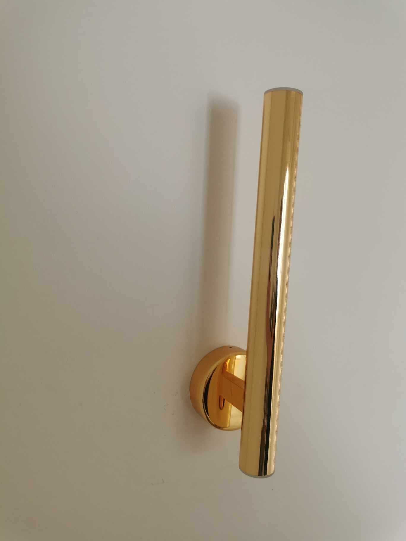 Lampa kinkiet złota pionowa 32cm