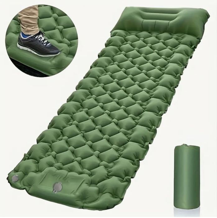 Військовий туристичний матрац з насосом, надувний каремат 192*58 см