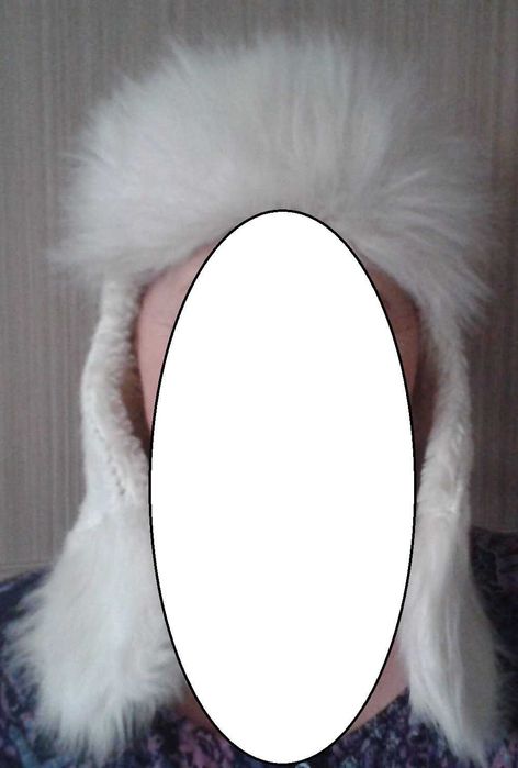 Czapka zimowa Pilotka dziewczęca narciarska biała cieplutka z uszkami