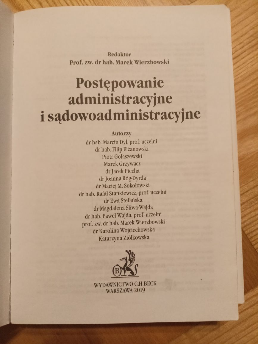 Postępowanie administracyjne Wierzbowski CH Beck 2019