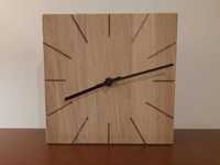 Zegar ścienny / stołowy z litego drewna 17x17cm