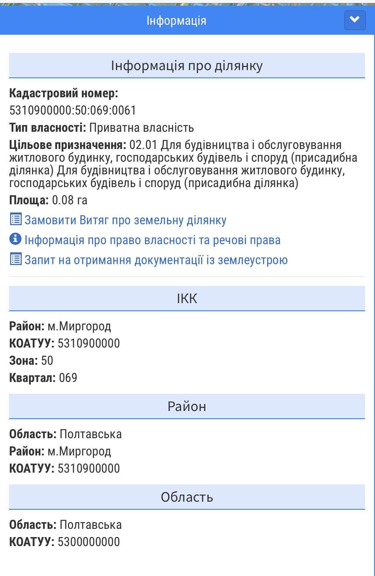 Земельна ділянка під забудову,8 соток,Миргород,приватизована