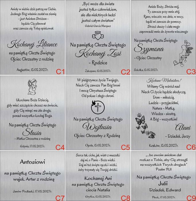 Srebrny Obrazek z Grawerem Święta Rodzina Serce Pamiątka Chrztu