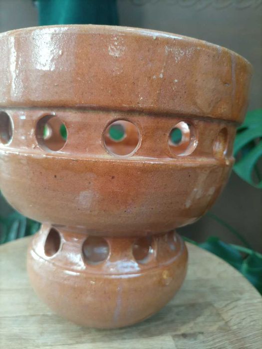 Ceramiczny klosz lampy vintage z otworami – lata 60./70 XXw